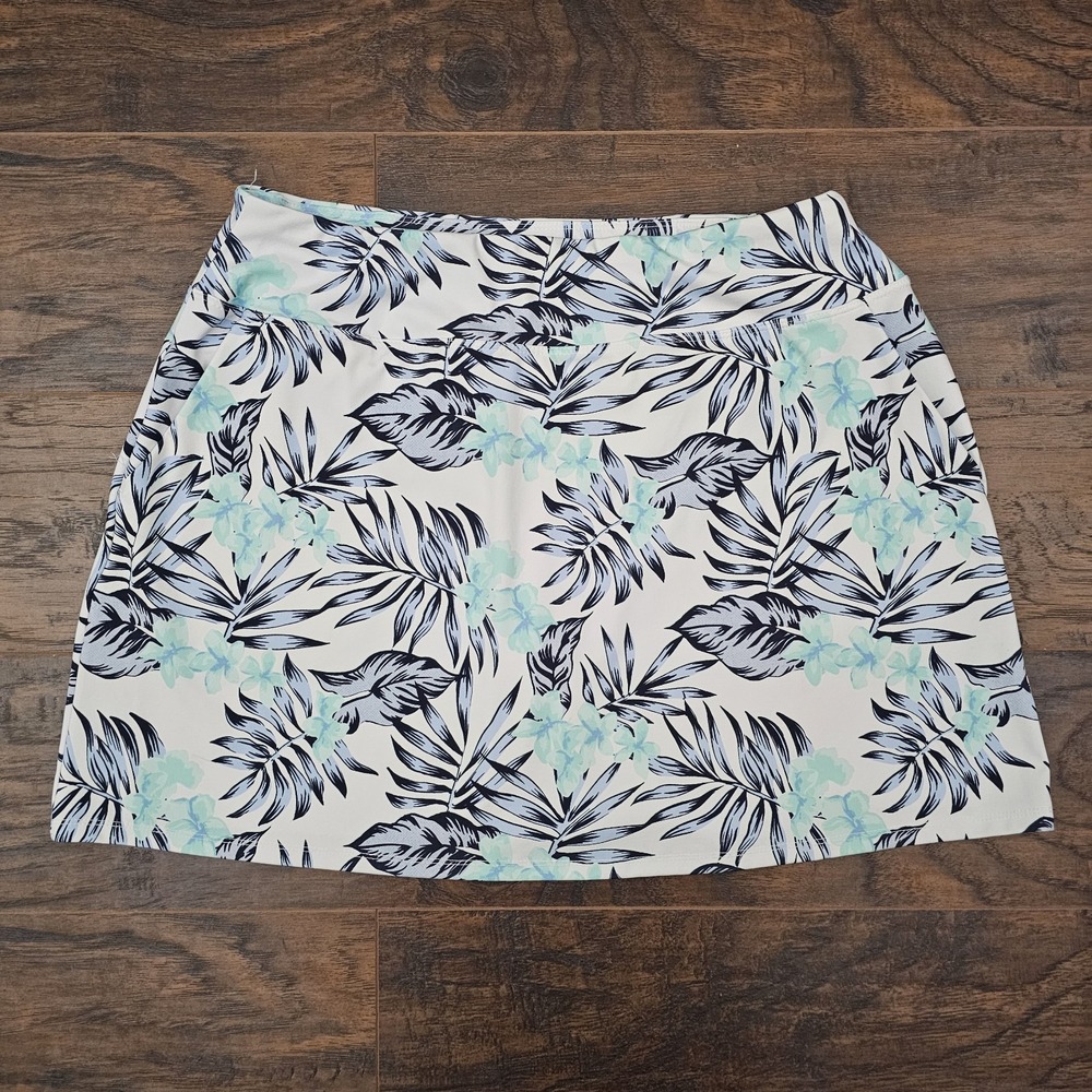 Floral Palm Print Women's Skort - Mint & Black